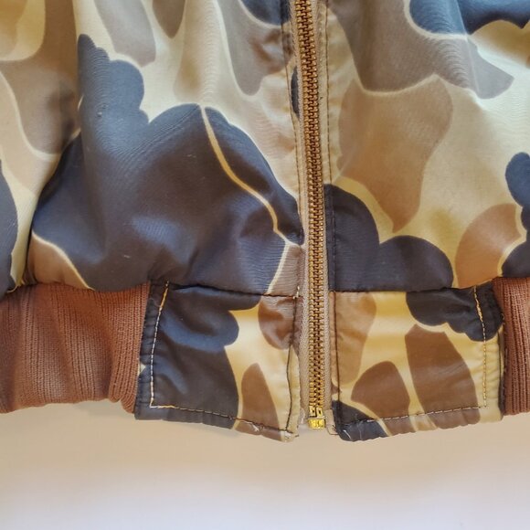 VTG Columbia Hunting Bomber Puffer Jacket Size Medium Reversible Duck Camo Brown - Picture 5 of 11